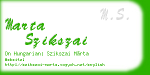 marta szikszai business card
